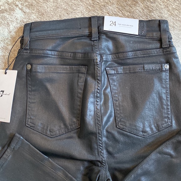 7 For All Mankind black wax denim brand new with tags size 24 - Picture 6 of 6